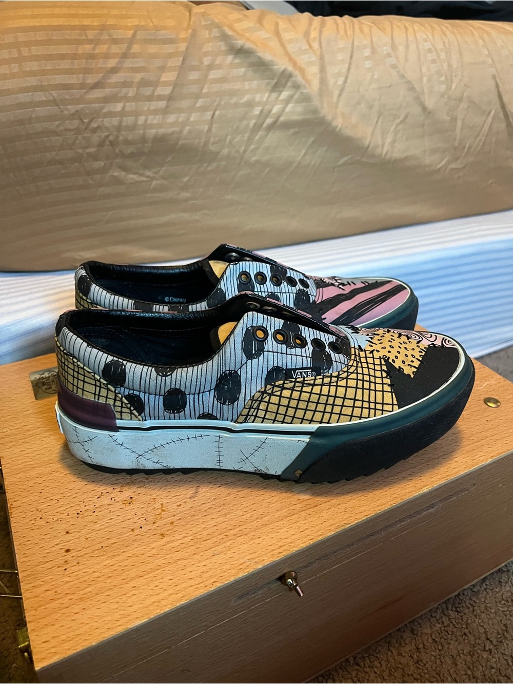 Vans x Nightmare Before Christmas Patchwork Slip-On Sneakers - Multicolor